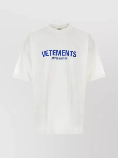 Vetements Logo-print Cotton T-shirt In White