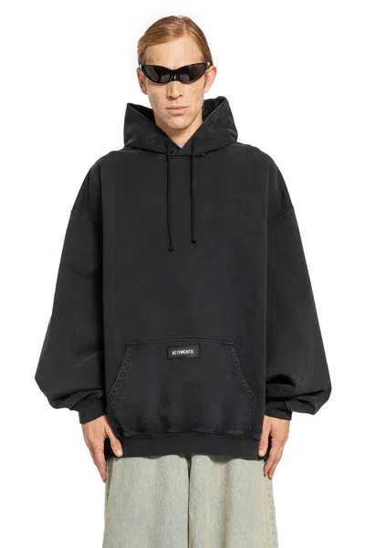 Vetements Man Black Sweatshirts