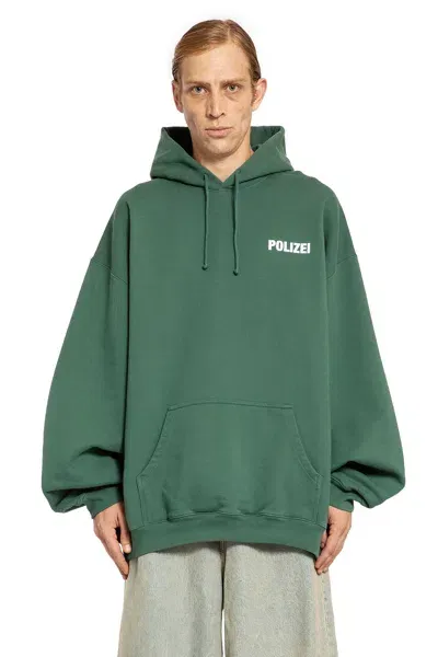 Vetements Man Green Sweatshirts