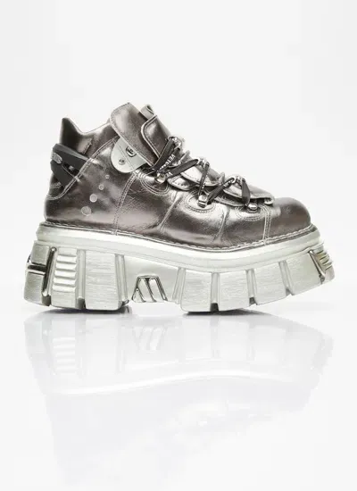 Vetements Men X New Rock Platform Sneakers In Silver