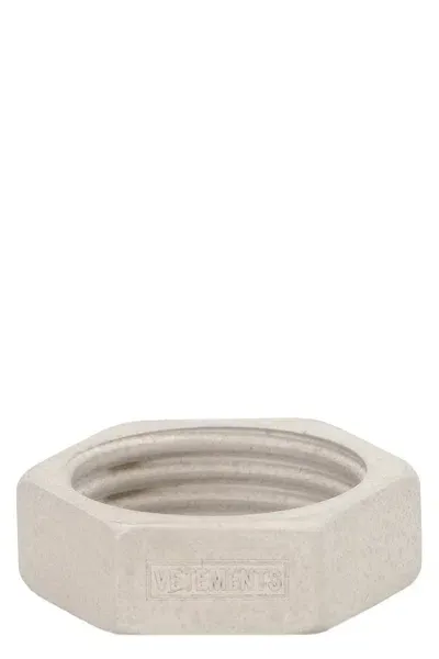 Vetements Nut Brass Ring In Silver