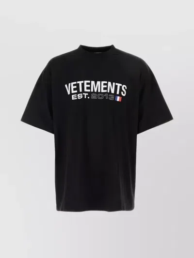 Vetements Logo Cotton T-shirt In Black