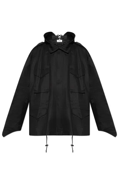 Vetements Pocket Detailed Hooded Jacket In Black