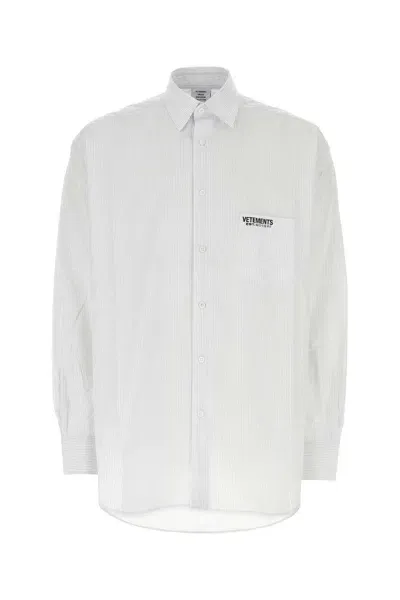 Vetements Printed Poplin Oversize Shirt In Multicolor