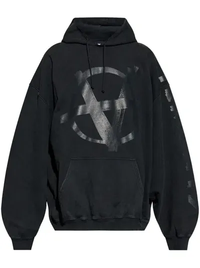 Vetements Reverse Anarchy Hoodie In Black