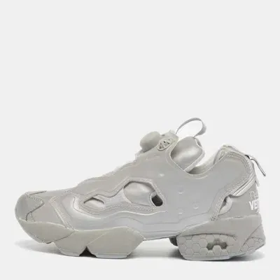 Pre-owned Vetements Silver Reflected Fabric Instapump Fury 3m Low Top Sneakers Size 38.5