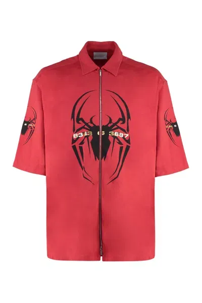 Vetements Spider Cotton T-shirt In Red