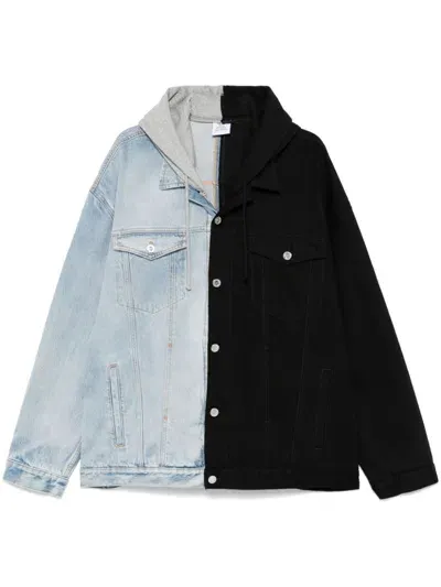 Vetements Split Denim Jacket In Multicolor