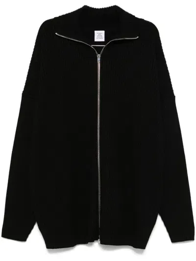 Vetements Zip-up Cardigan In Black