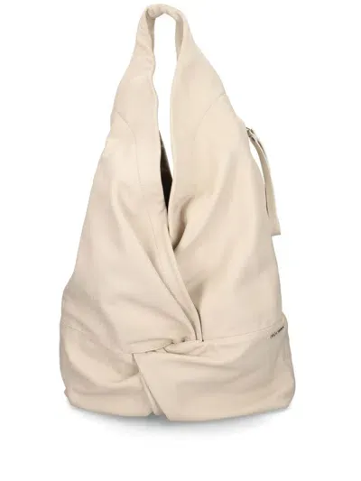 Vic Matie Leather Shoulder Bag In Neutrals