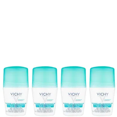 Vichy No Marks Roll-on Deodorant Set 4 X 50ml In White