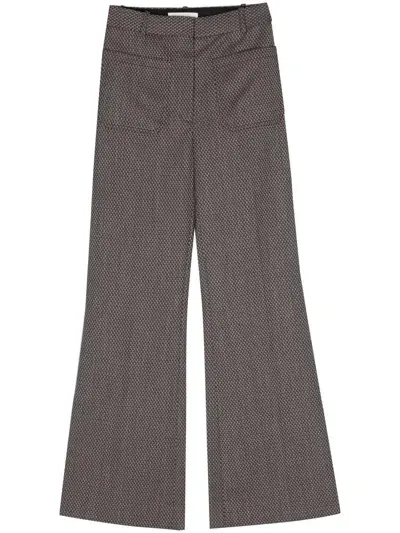 Victoria Beckham Alina High-waist Flared Trousers In 紫色