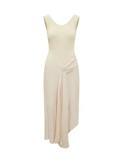 Victoria Beckham Asymmetrical Dress In Cream