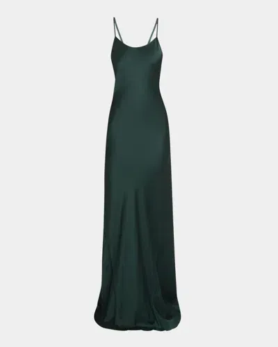 Victoria Beckham Backless Maxi Cami Dress In Seaweed