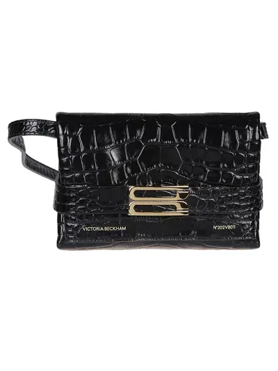 Victoria Beckham Buckle Mini Chain Pouch Bag In Black