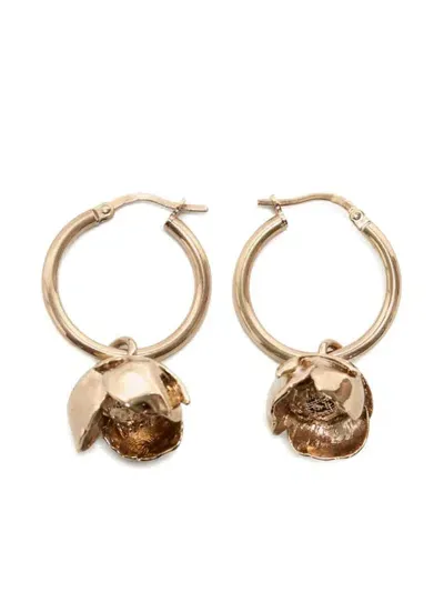 Victoria Beckham Camellia Hoop Earrings In Gold