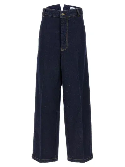 Victoria Beckham Cargo Jeans In Dark Blue