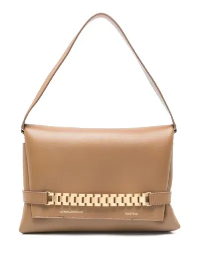 Victoria Beckham Chain-detail Tote Bag In Brown