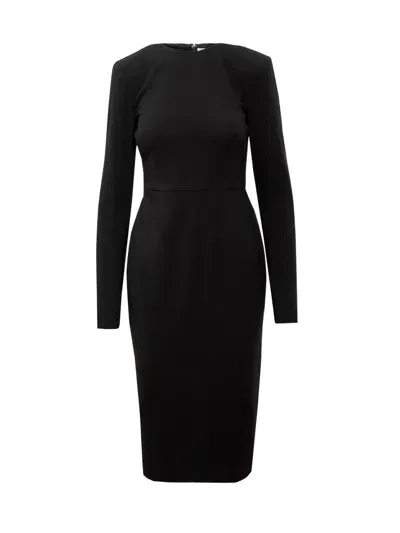 Victoria Beckham Classic T-shirt Fitted Dress In Black