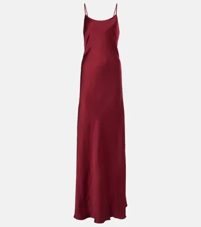 Victoria Beckham Crêpe Satin Gown In Oxblood