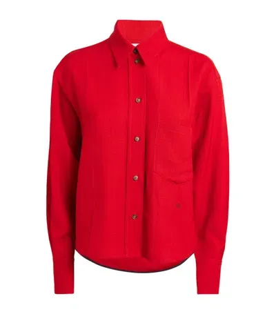 Victoria Beckham Carmine Cropped Shirt In Red