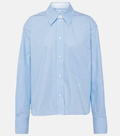 Victoria Beckham Cropped Pinstripe Cotton Shirt In White