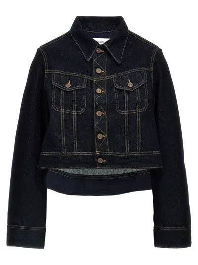 Victoria Beckham Denim Cropped Jacket In Black