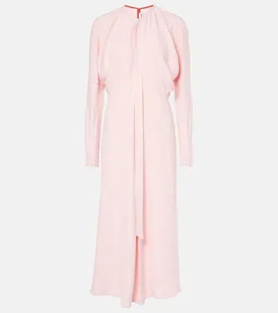 Victoria Beckham Dolman Draped Cady Midi Dress In Pink