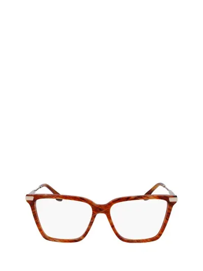 Victoria Beckham Eyeglasses In Amber Horn