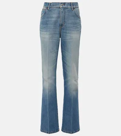 Victoria Beckham Faded Straight Jeans In Blue