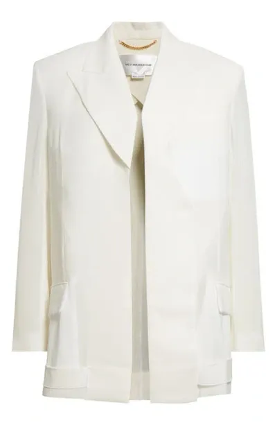 Victoria Beckham Folded-detail Blazer In White