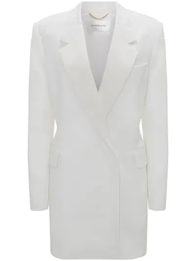 Victoria Beckham Fold-shoulder Blazer Mini Dress In White