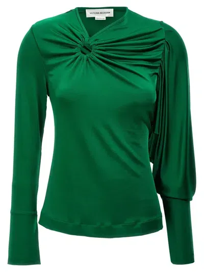 Victoria Beckham Gathered Circle Detail Top In Green