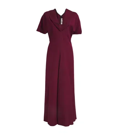 Victoria Beckham Gathered Midi Dress In Red