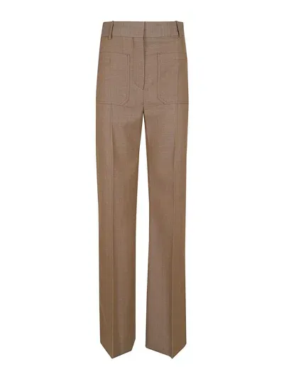 Victoria Beckham High Waisted Pants In Brown