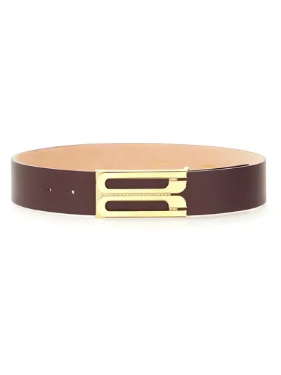 Victoria Beckham Jumbo Frame Belt In Bordeaux