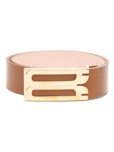 Victoria Beckham Jumbo Frame Belt In Brown