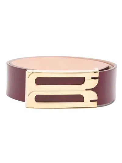 Victoria Beckham Jumbo Frame Leather Belt In Red