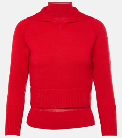 Victoria Beckham Layered Wool Sweater In Red