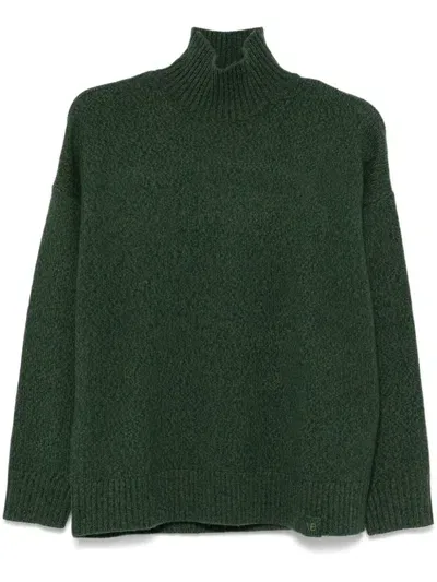 Victoria Beckham Mélange-effect Sweater In Green