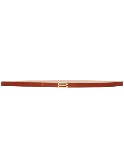 Victoria Beckham Micro Frame Belt In Brown