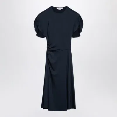 Victoria Beckham Midnight Dress With Ruffled Details In Blue