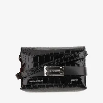 Victoria Beckham Mini Leather B Bag In Black