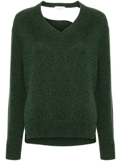 Victoria Beckham Open-back Sweater In Green