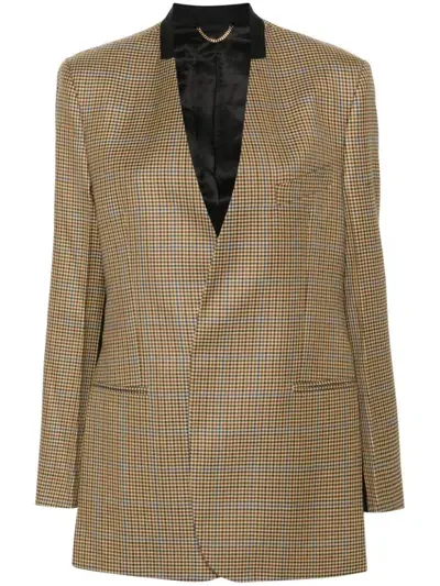 Victoria Beckham Pocket-detail Collarless Jacket In Neutrals