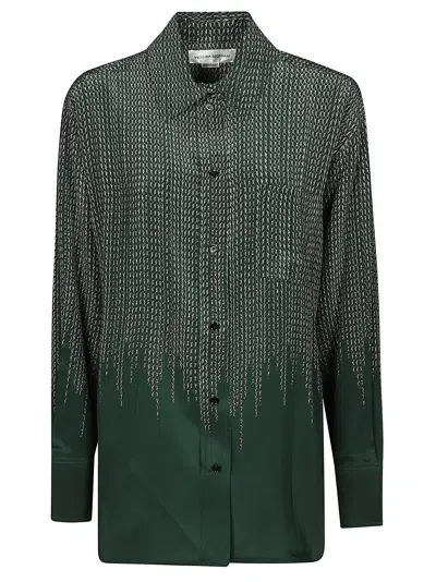 Victoria Beckham Pyjama Shirt In Green Chain