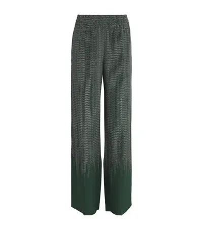 Victoria Beckham Silk Chain Print Pyjama Trousers In Green