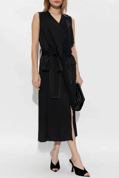 Victoria Beckham Layered Trench Dress In Black