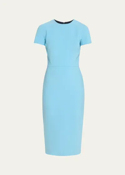 Victoria Beckham T-shirt Sheath Dress With Back Zipper In Periwinkle Blue