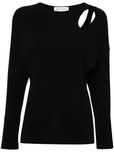 Victoria Beckham Twist-detail Jersey T-shirt In Black